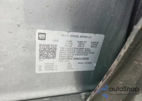 2022 GMC Acadia Slt z USA, uszkodzony, nr VIN 1GKKNULS6NZ125638